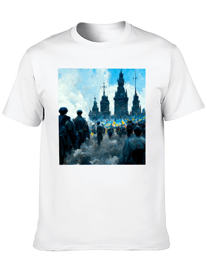 Ukraine Rally Graphic Tee - Black Cotton Blend