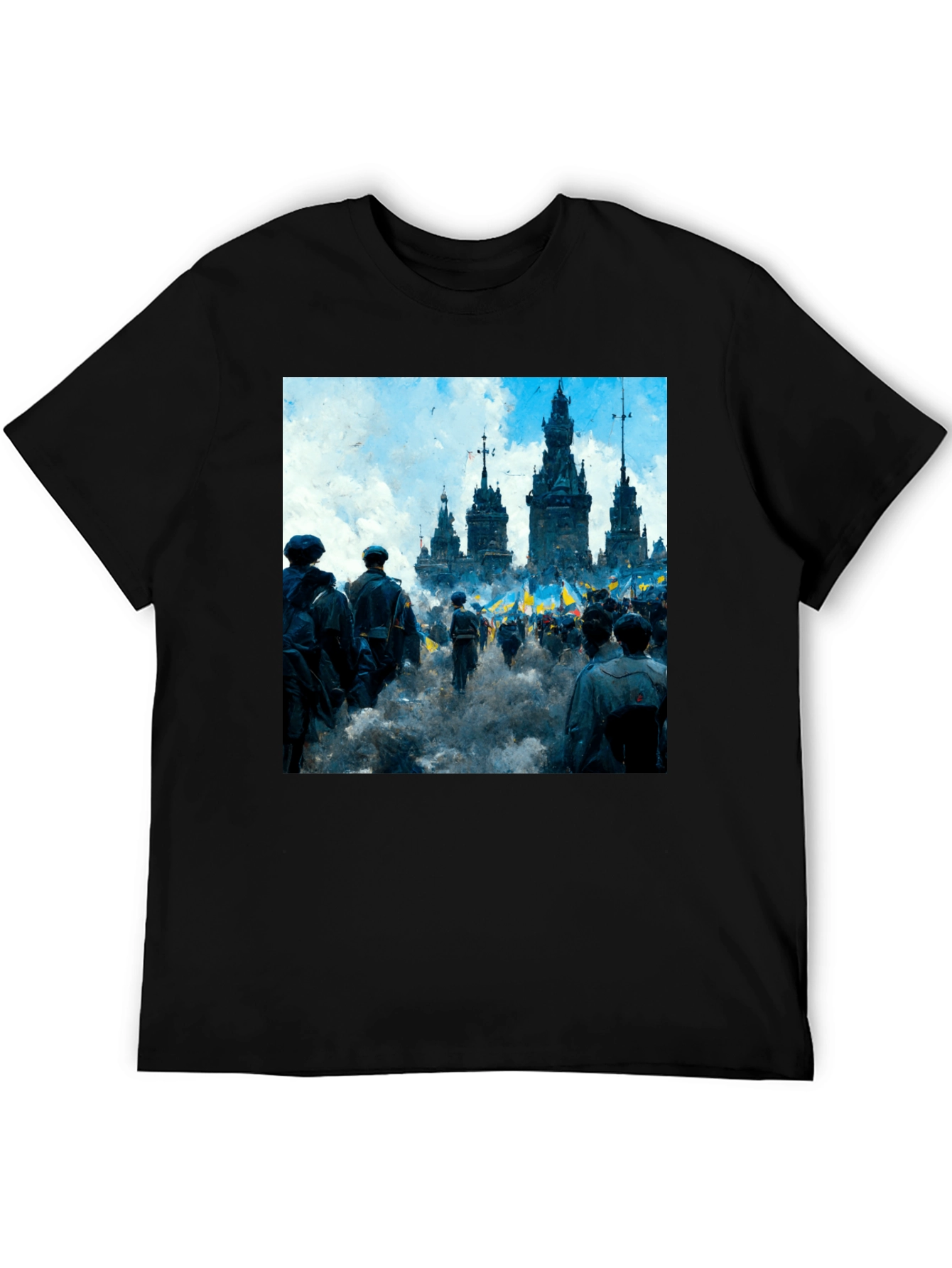 Ukraine Rally Graphic Tee - Black Cotton Blend