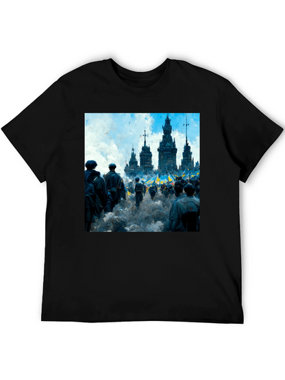 Ukraine Rally Graphic Tee - Black Cotton Blend