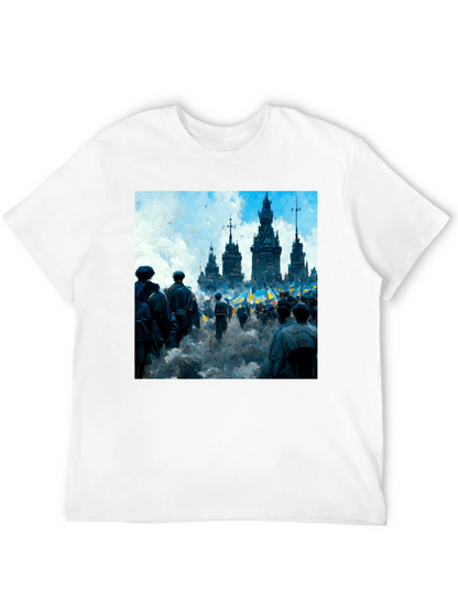Ukraine Rally Graphic Tee - Black Cotton Blend