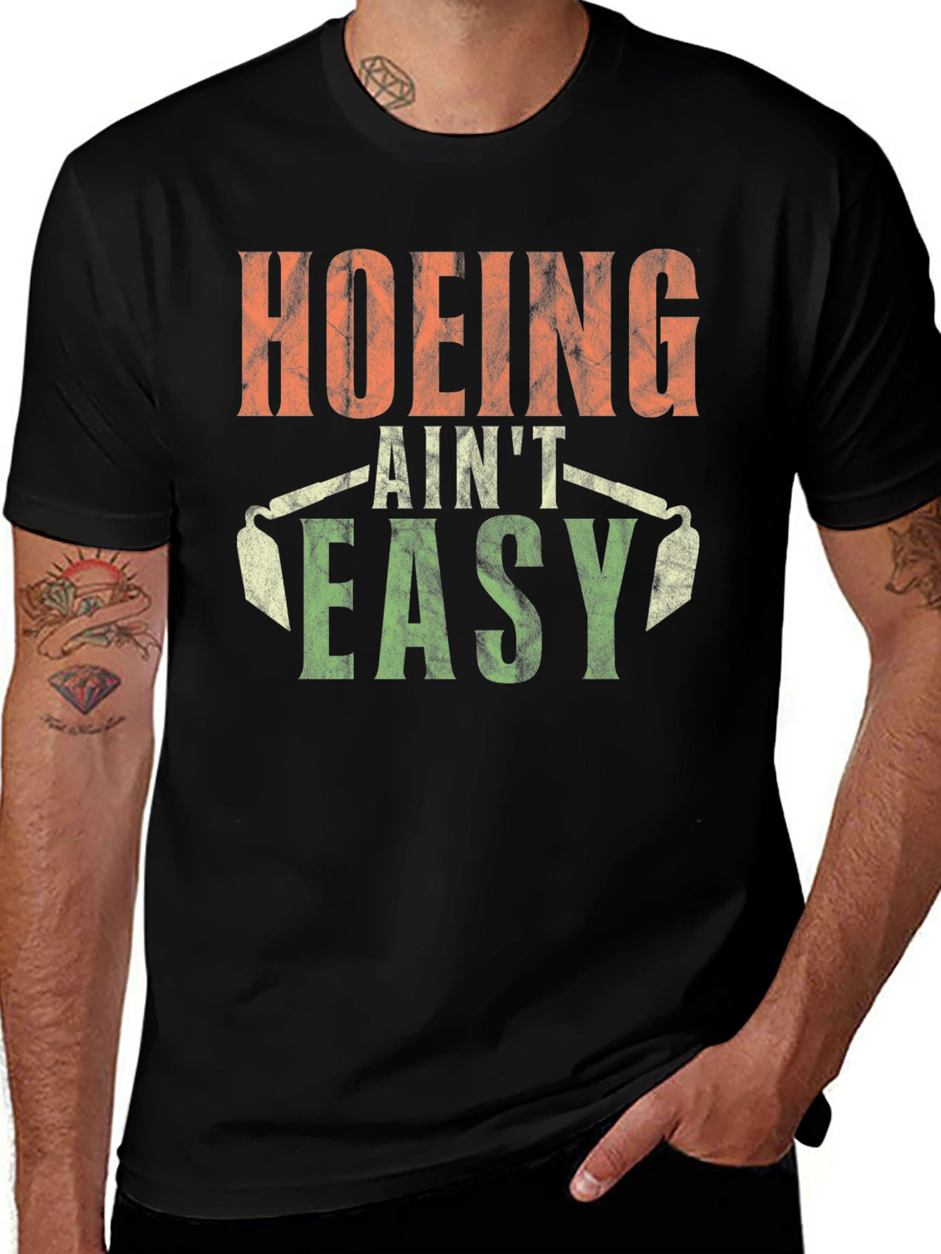 Hoing Aint Easy T-Shirt Black Cotton Tee