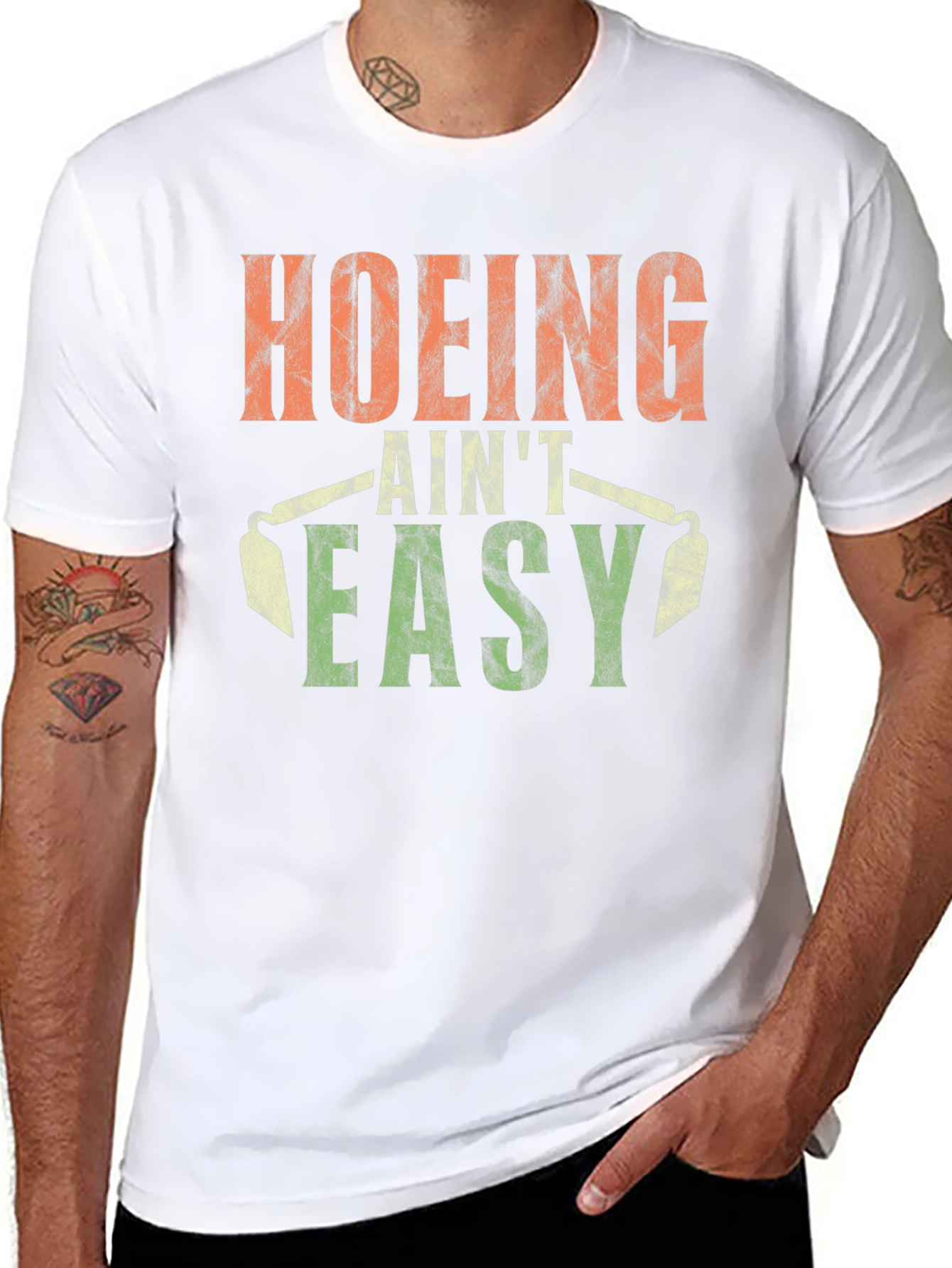Hoing Aint Easy T-Shirt Black Cotton Tee