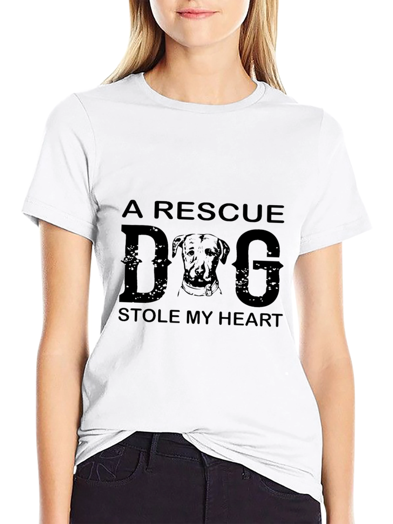 Rescue Dog Stole My Heart Graphic T-Shirt