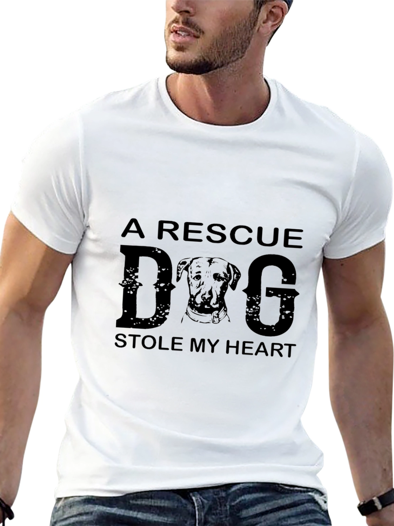 Rescue Dog Stole My Heart Graphic T-Shirt