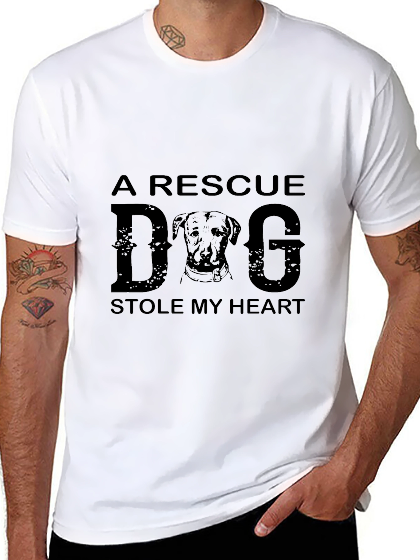 Rescue Dog Stole My Heart Graphic T-Shirt