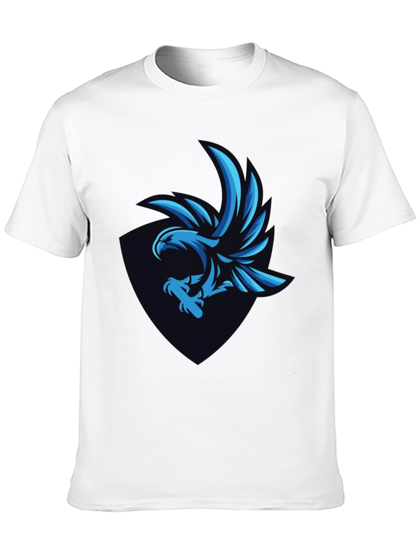 Cool Blue Eagle Graphic Tee - Mens Black T-Shirt