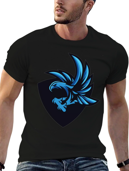 Cool Blue Eagle Graphic Tee - Mens Black T-Shirt