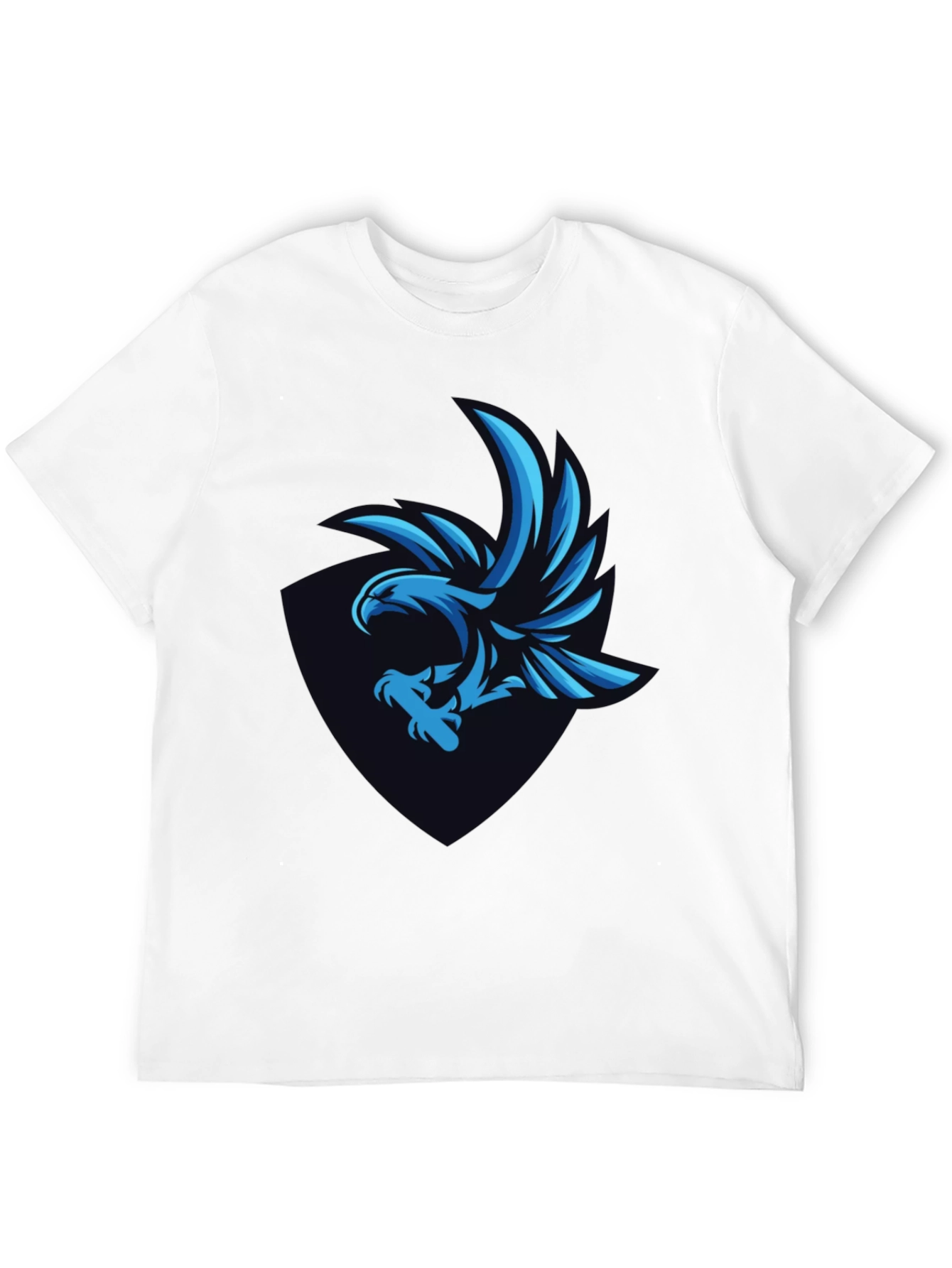 Cool Blue Eagle Graphic Tee - Mens Black T-Shirt