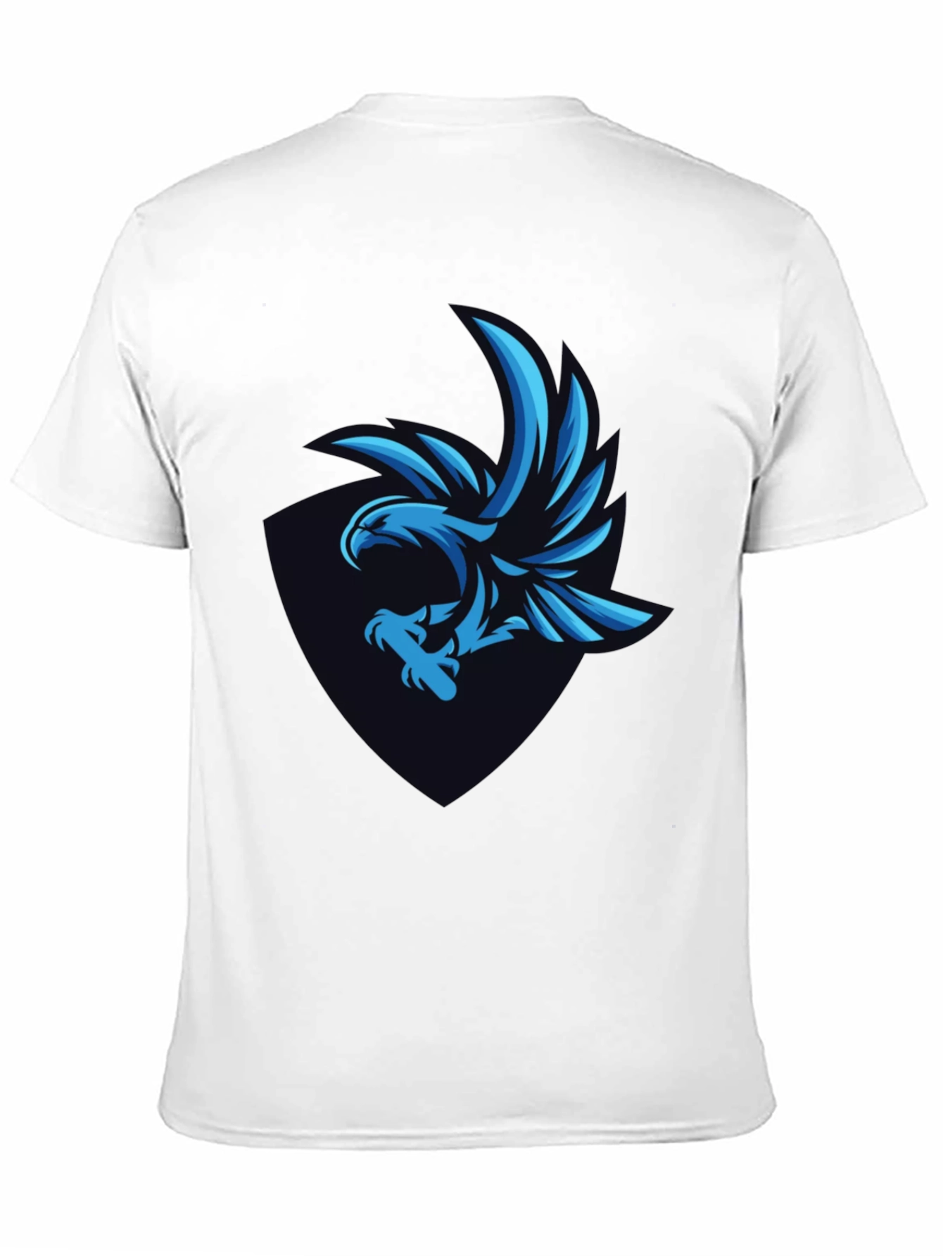 Cool Blue Eagle Graphic Tee - Mens Black T-Shirt
