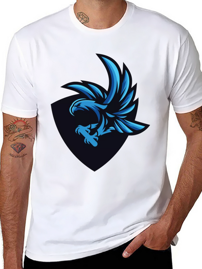 Cool Blue Eagle Graphic Tee - Mens Black T-Shirt