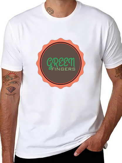 Green Fingers Graphic Print Black T-Shirt