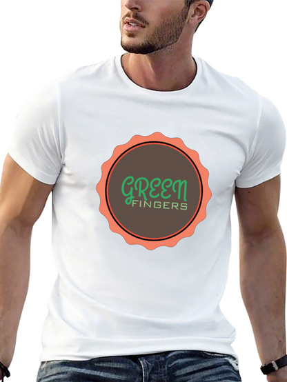 Green Fingers Graphic Print Black T-Shirt