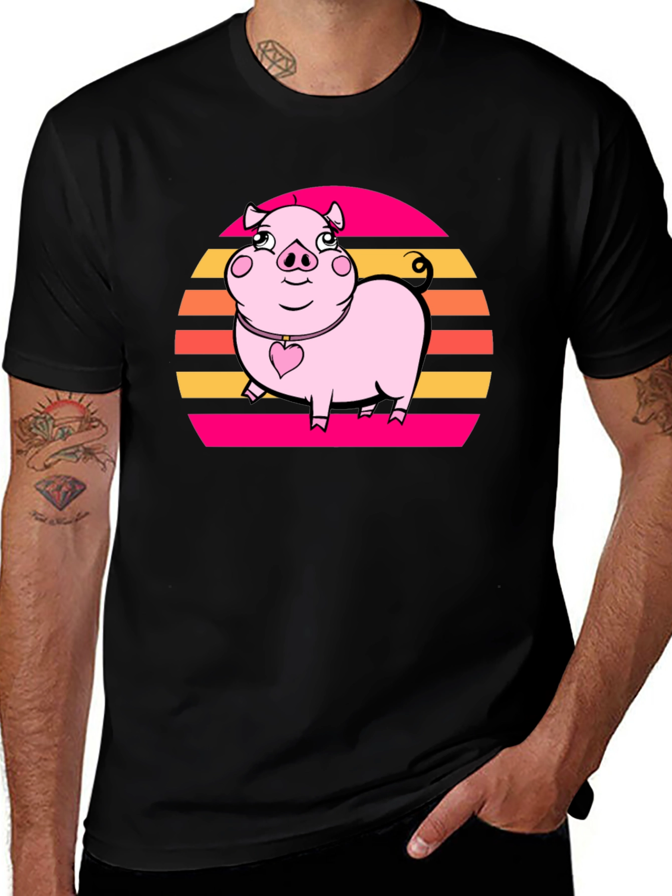 Retro Piggy T-Shirt: Cute Cartoon Graphic Tee