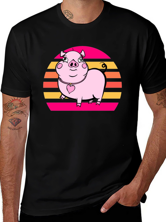 Retro Piggy T-Shirt: Cute Cartoon Graphic Tee