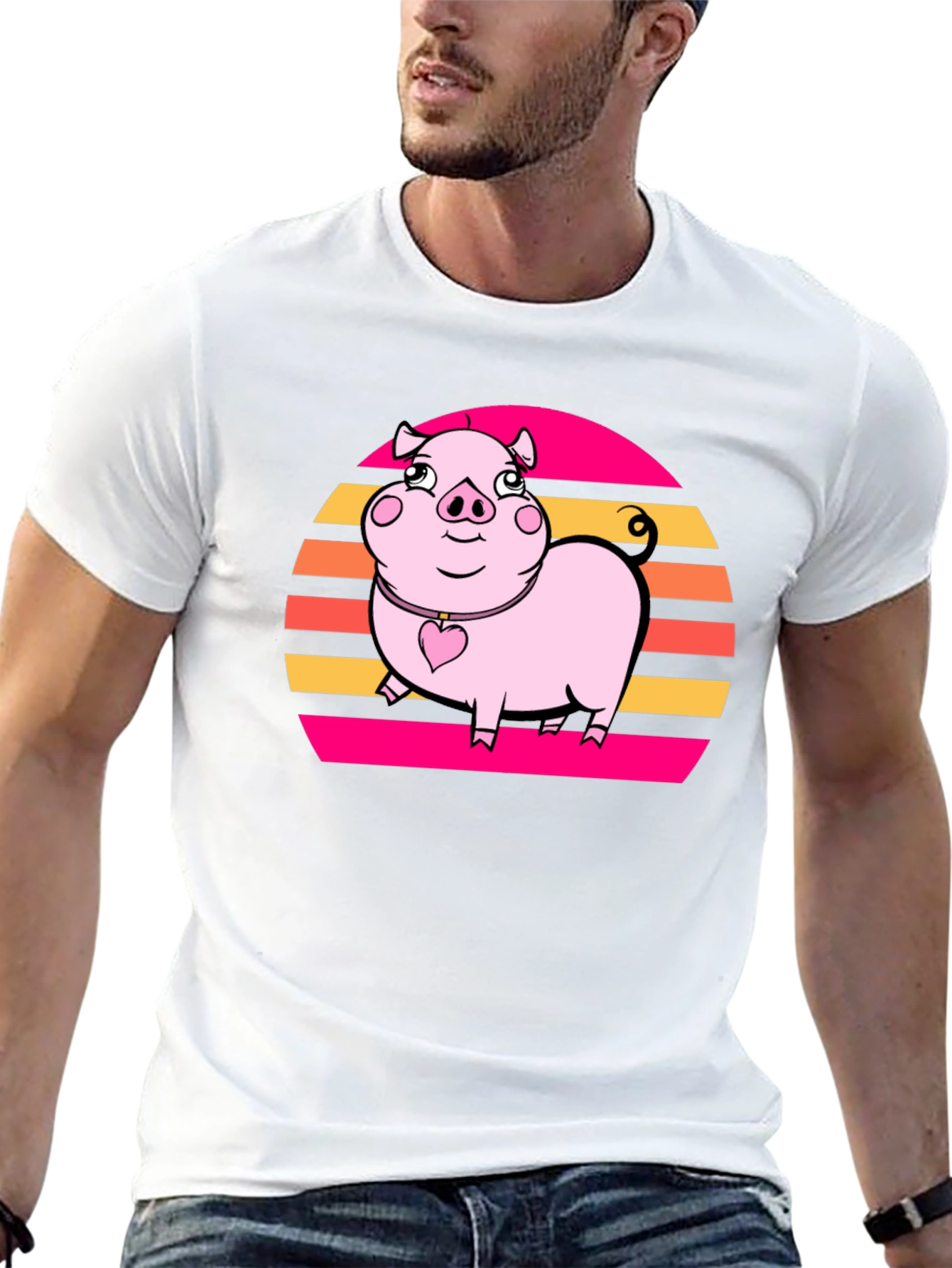 Retro Piggy T-Shirt: Cute Cartoon Graphic Tee