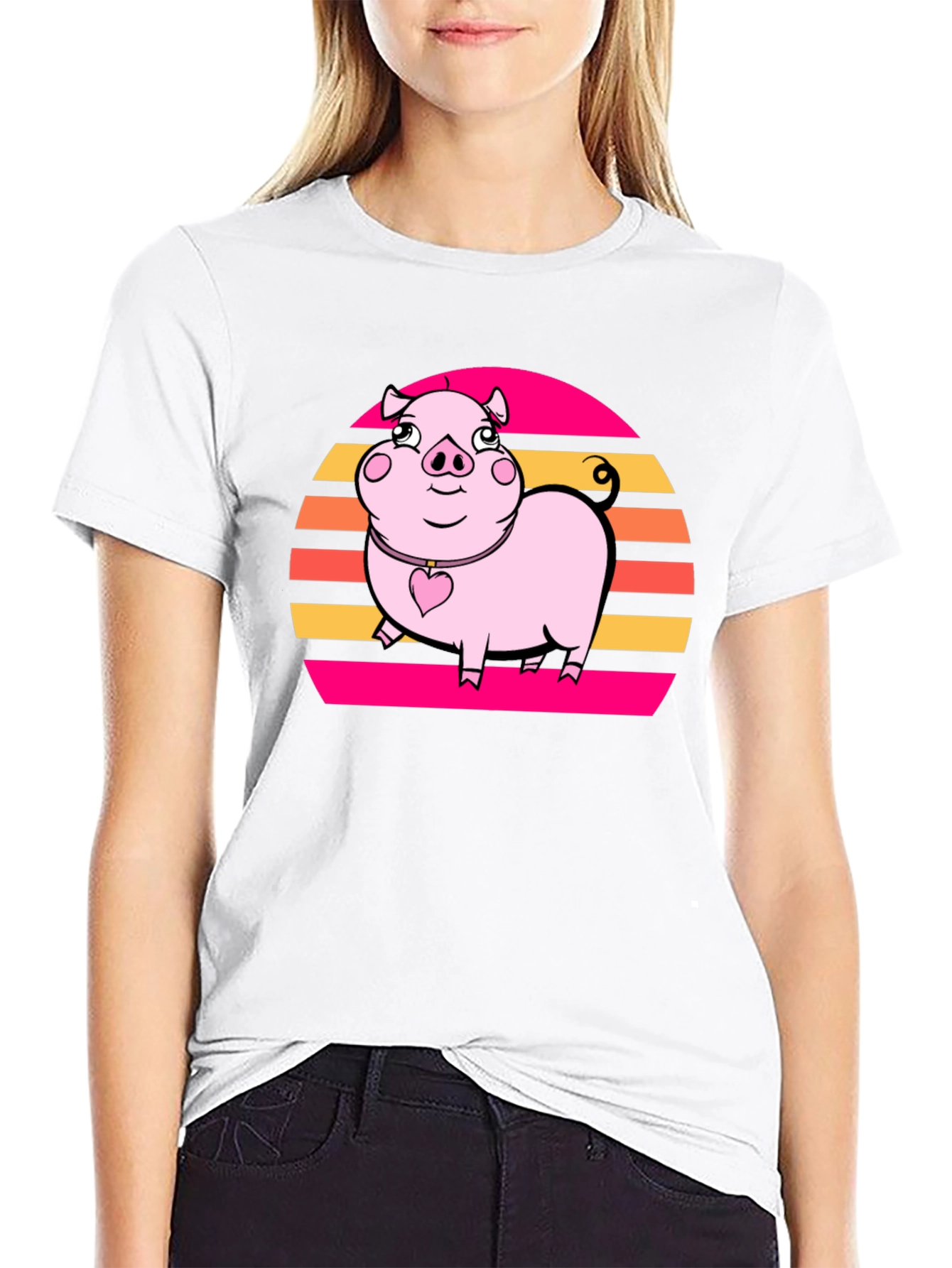 Retro Piggy T-Shirt: Cute Cartoon Graphic Tee
