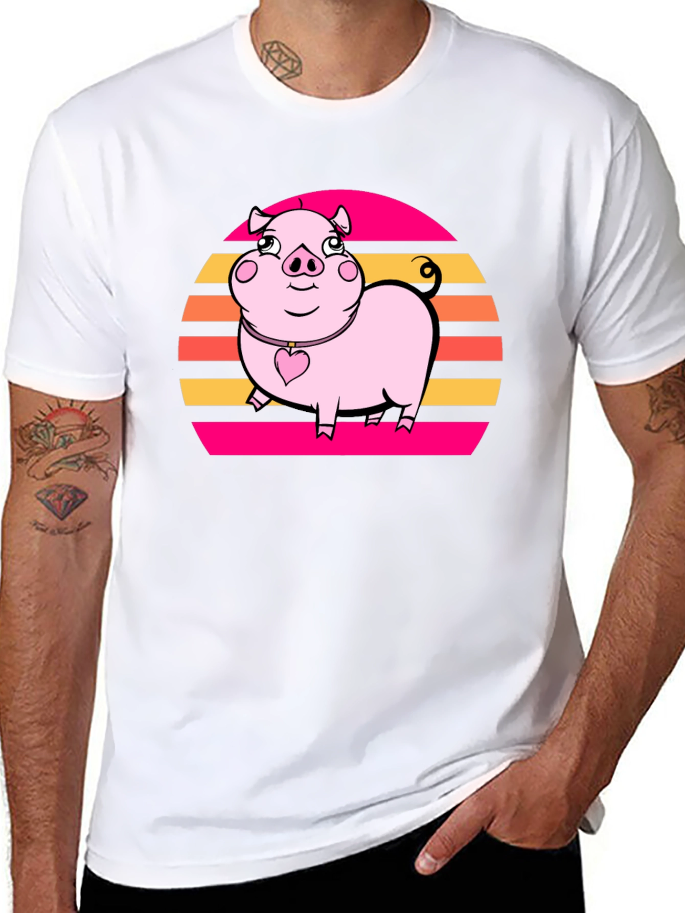 Retro Piggy T-Shirt: Cute Cartoon Graphic Tee