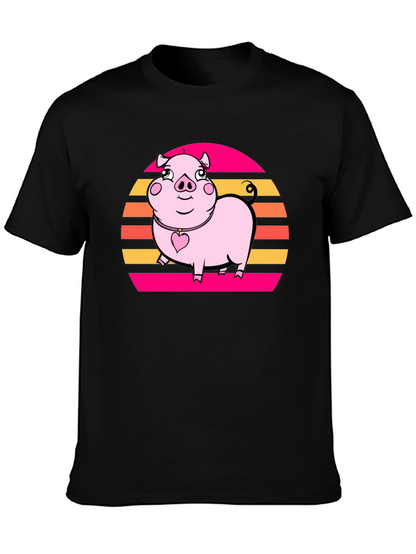 Retro Piggy T-Shirt: Cute Cartoon Graphic Tee