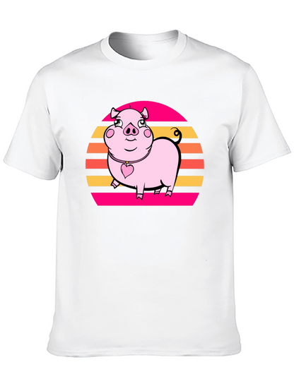 Retro Piggy T-Shirt: Cute Cartoon Graphic Tee