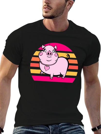 Retro Piggy T-Shirt: Cute Cartoon Graphic Tee