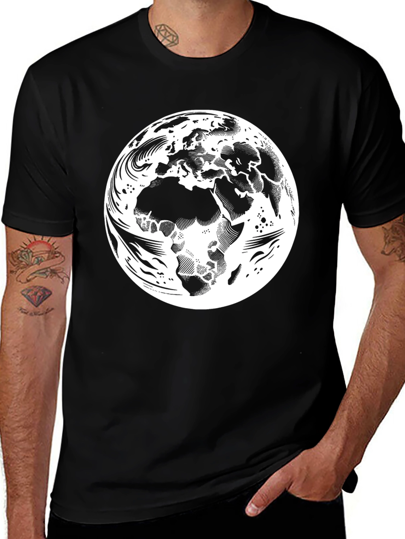 Earth Graphic Black T-Shirt