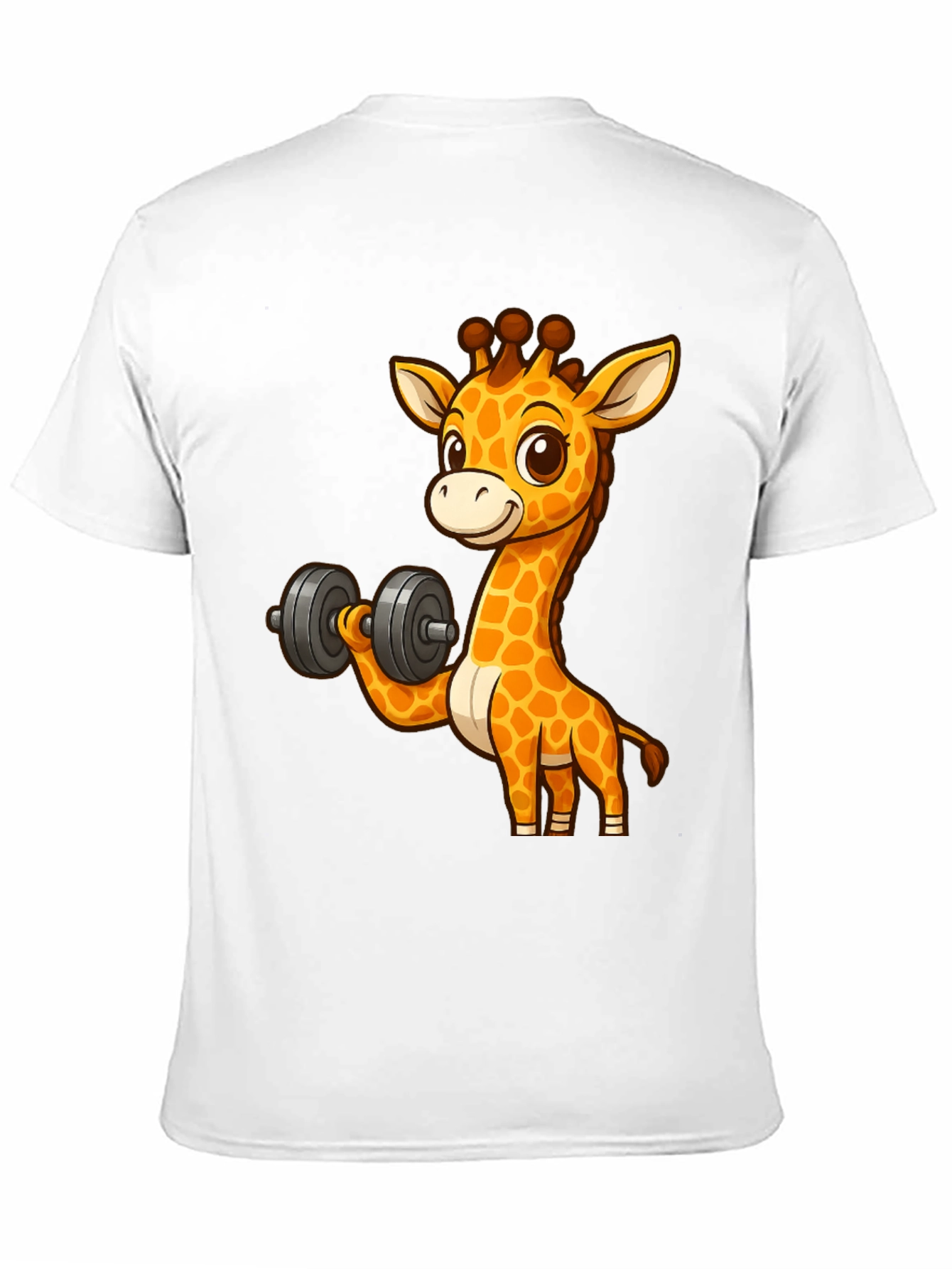 Giraffe Lifting Dumbbell Graphic T-Shirt