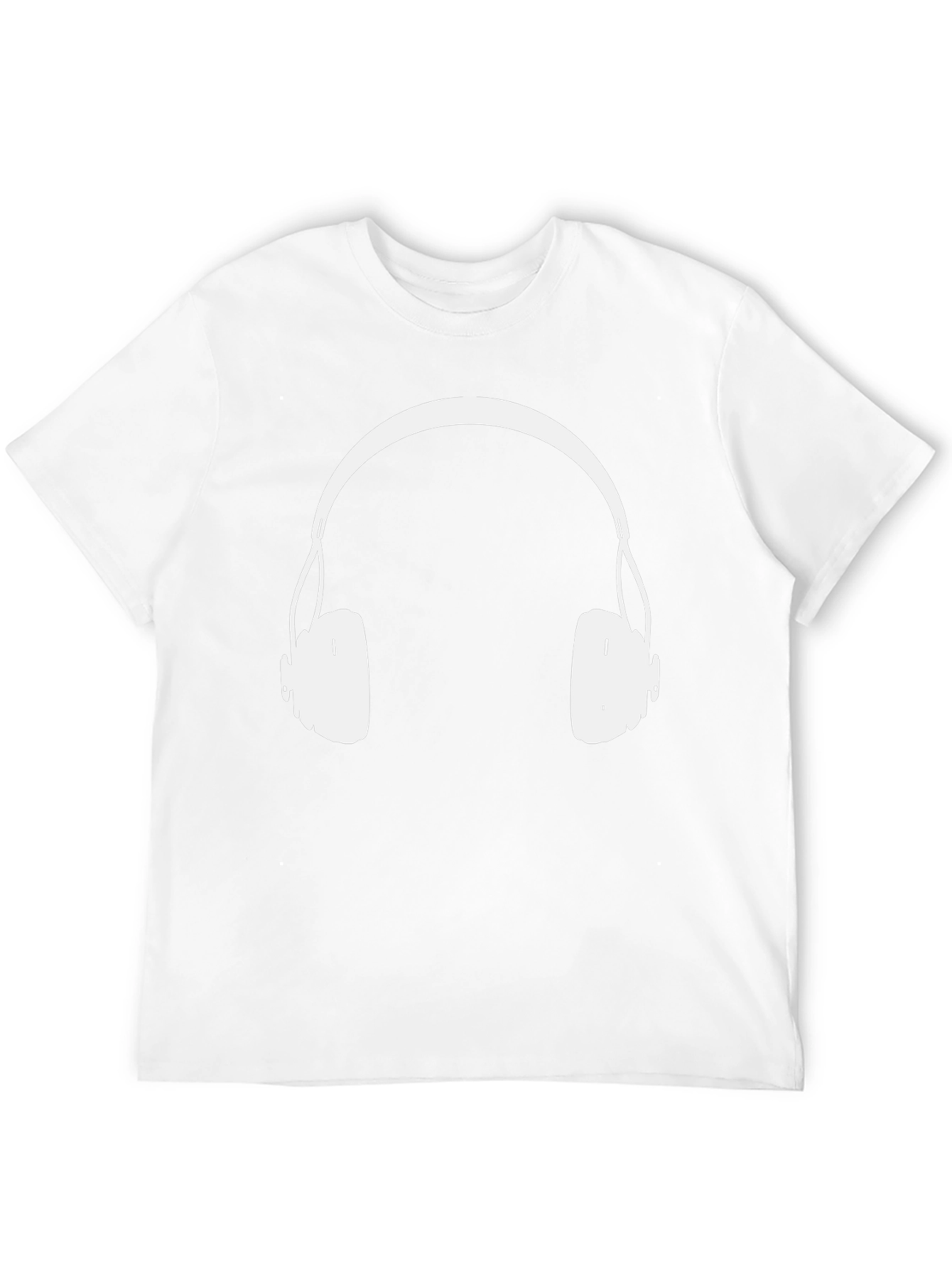 Headphones Graphic Tee - Black Cotton Blend