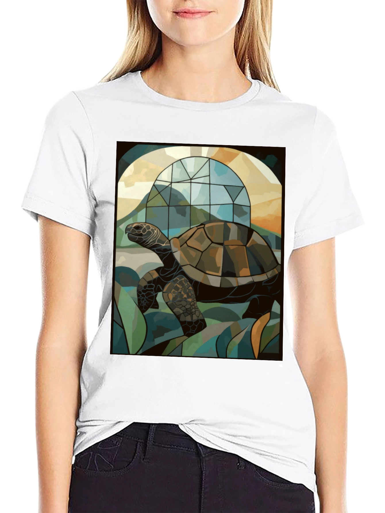 Turtle Stained Glass Graphic T-Shirt