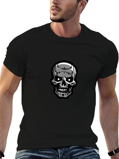 Terminator Skull Graphic Black T-Shirt