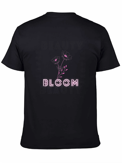 Bloom Graphic Tee - Black Cotton Blend T-Shirt