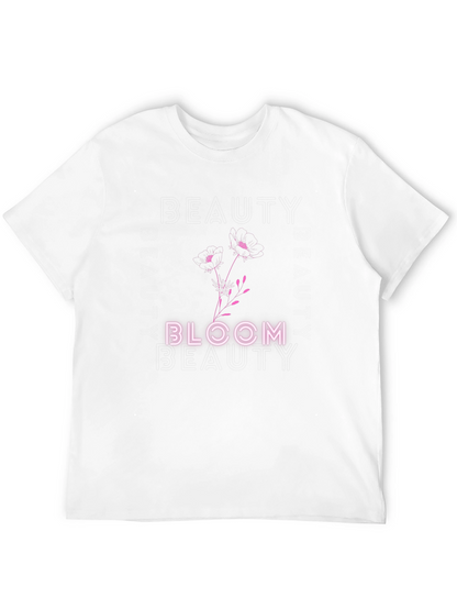 Bloom Graphic Tee - Black Cotton Blend T-Shirt