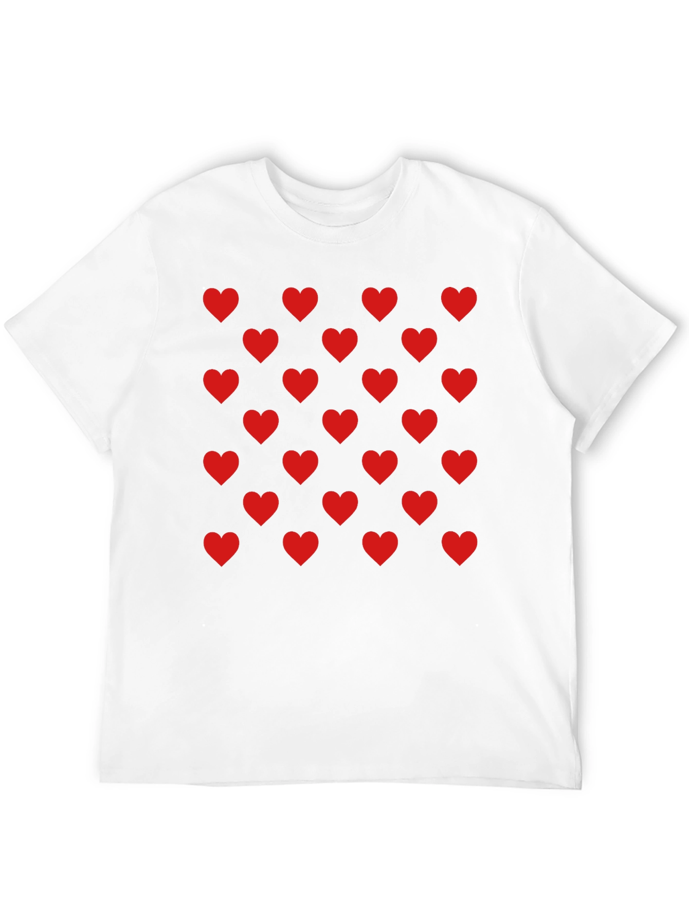 Heart Pattern Black Tee - Modern Casual Style