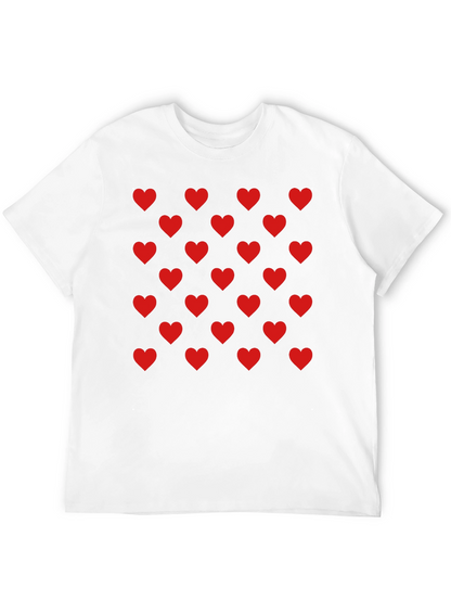 Heart Pattern Black Tee - Modern Casual Style