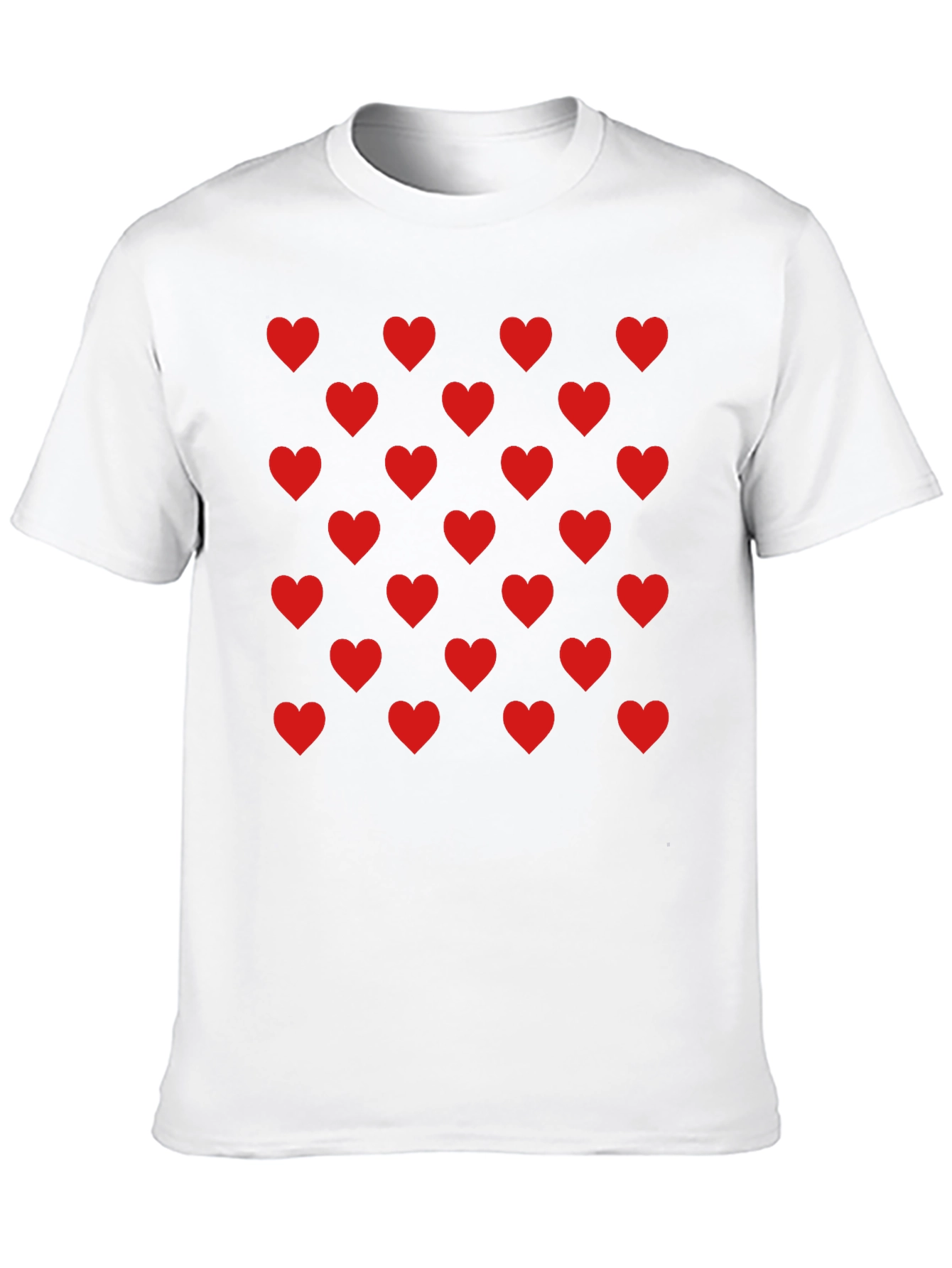 Heart Pattern Black Tee - Modern Casual Style