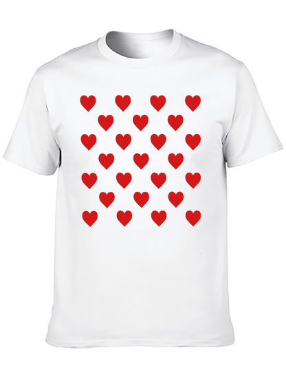 Heart Pattern Black Tee - Modern Casual Style