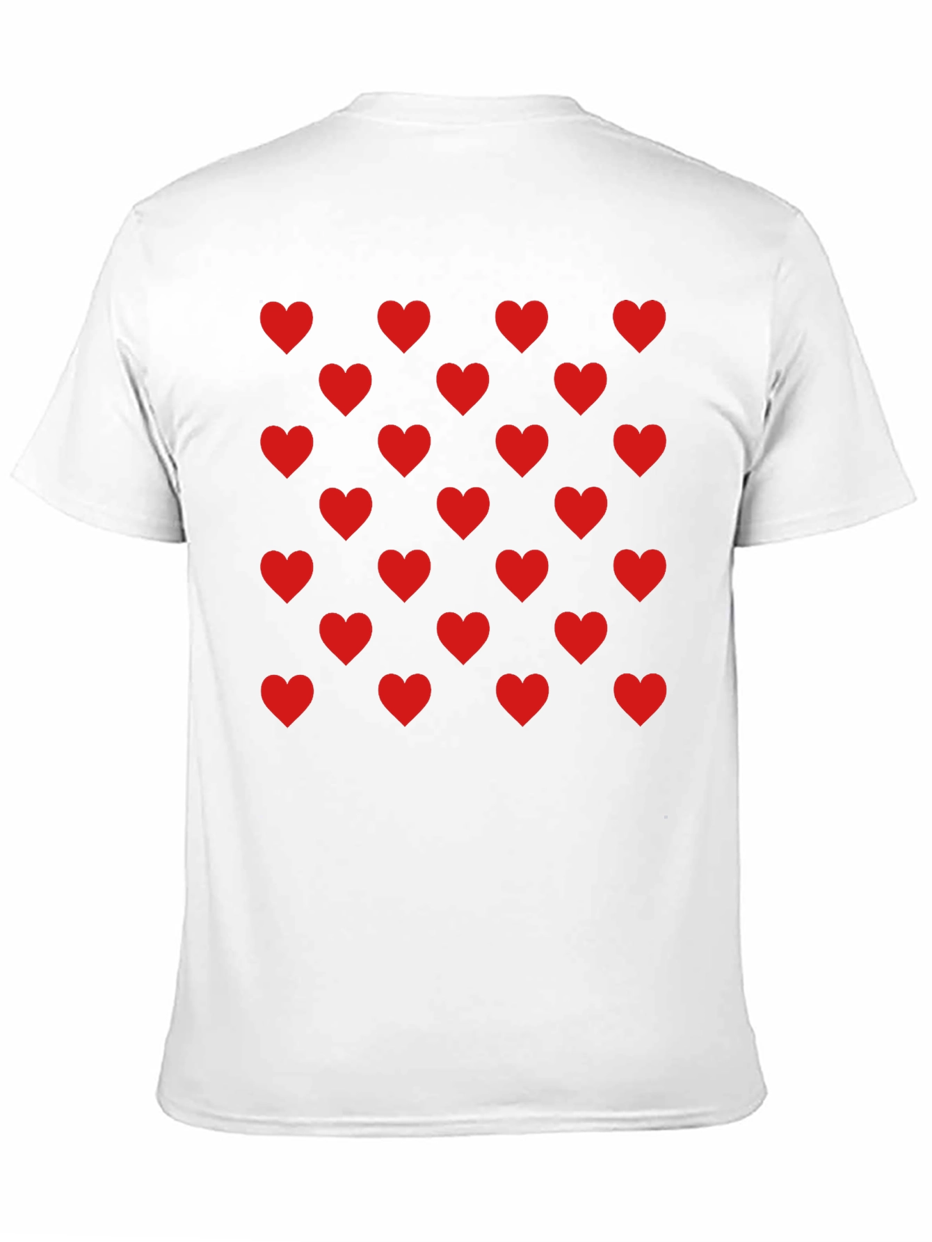 Heart Pattern Black Tee - Modern Casual Style