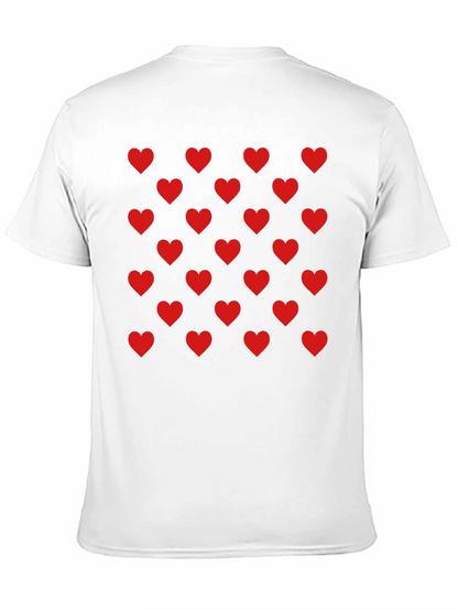 Heart Pattern Black Tee - Modern Casual Style