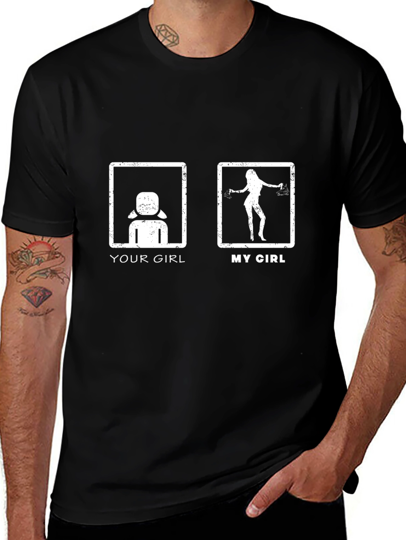 Your Girl vs. My Girl Graphic T-Shirt