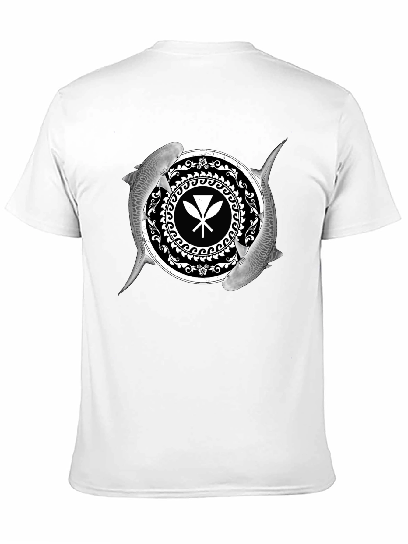 Shark and Paddle Graphic Black T-Shirt
