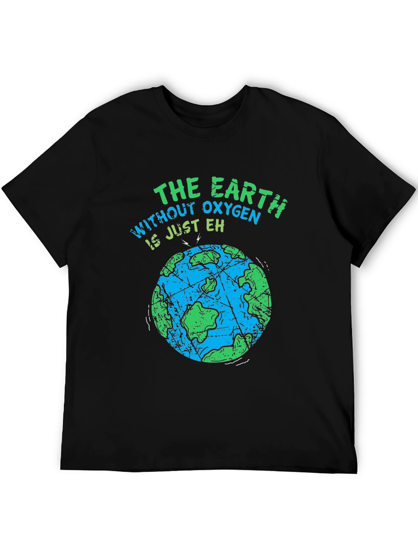 Earth Without Oxygen Mens Black Graphic T-Shirt