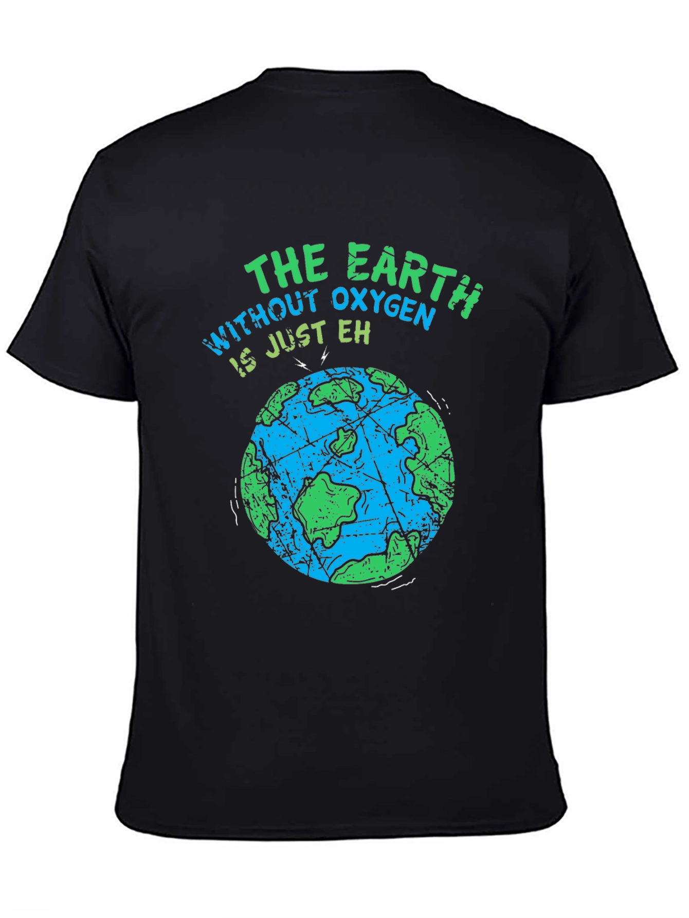 Earth Without Oxygen Mens Black Graphic T-Shirt