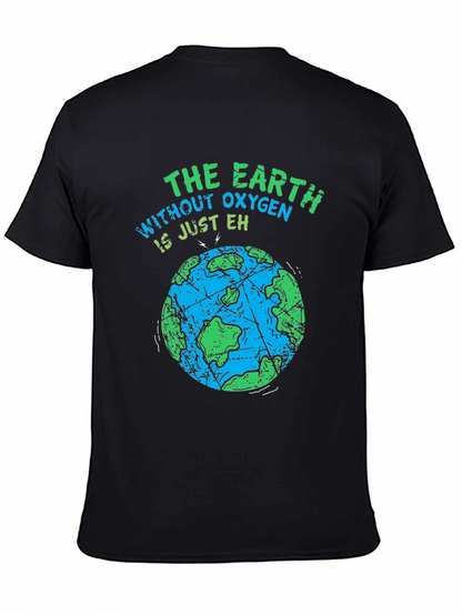 Earth Without Oxygen Mens Black Graphic T-Shirt