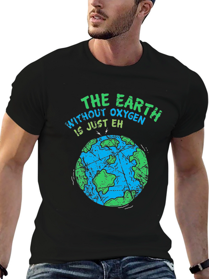 Earth Without Oxygen Mens Black Graphic T-Shirt