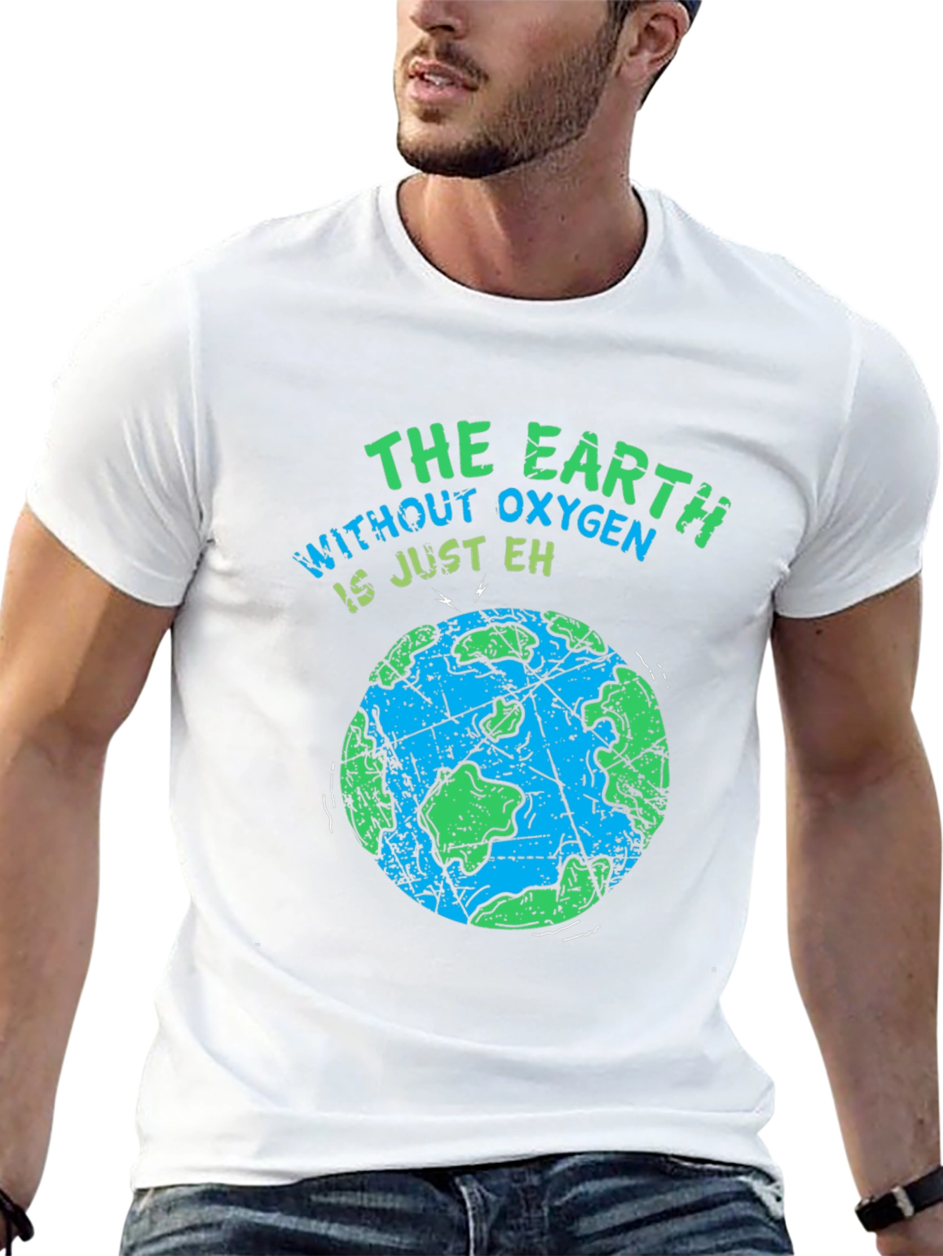 Earth Without Oxygen Mens Black Graphic T-Shirt