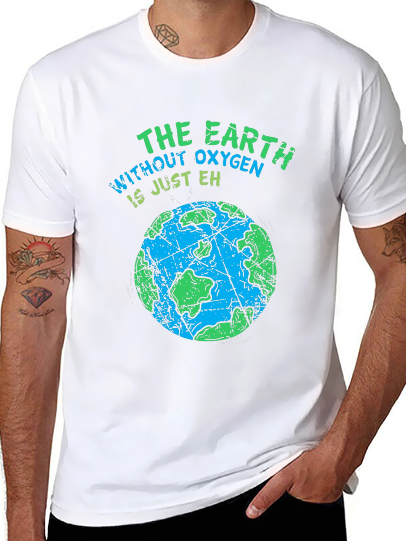 Earth Without Oxygen Mens Black Graphic T-Shirt