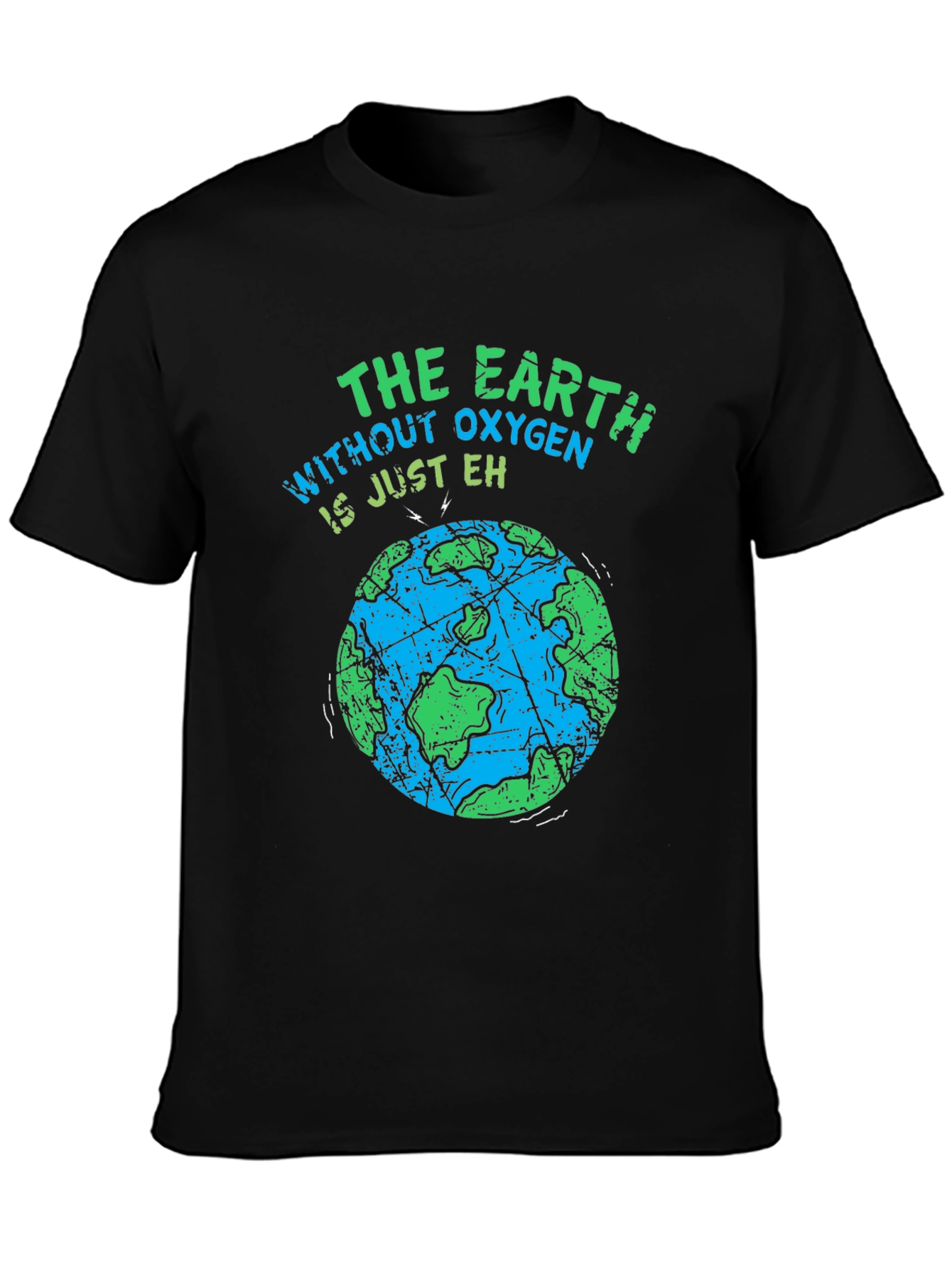 Earth Without Oxygen Mens Black Graphic T-Shirt