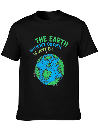 Earth Without Oxygen Mens Black Graphic T-Shirt