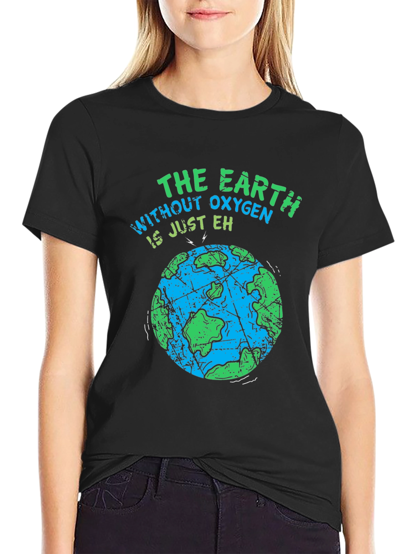 Earth Without Oxygen Mens Black Graphic T-Shirt