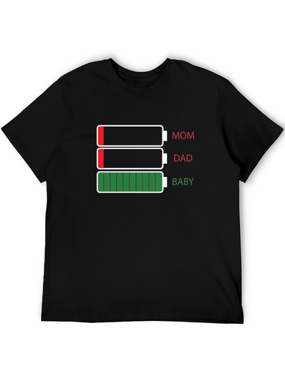 Family Battery Level T-Shirt - Mom Dad Baby