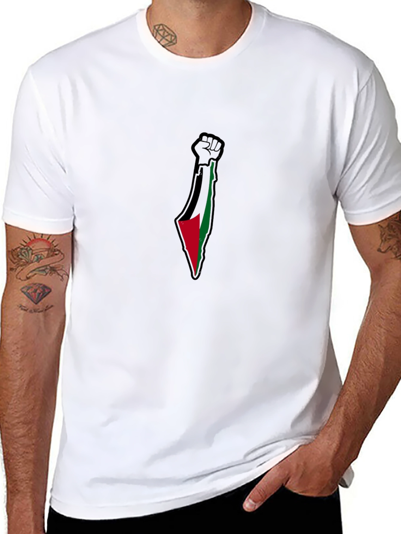 Palestine Fist Flag Graphic T-Shirt